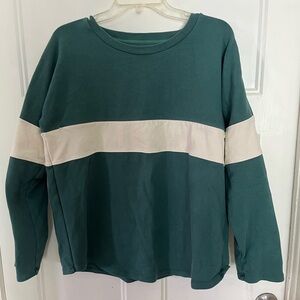 Green and Cream Colorblock Nursing Sweatshirt